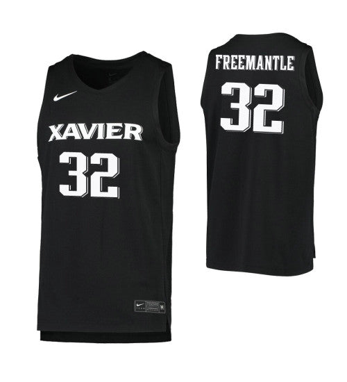 Xavier Musketeers 32 Zach Freemantle Black College Basketball Jersey RTJ College 11658