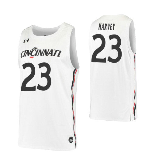 Zach Harvey College Basketball Jersey White Cincinnati Bearcats retro stitched fan jersey RTJ1007 image 1