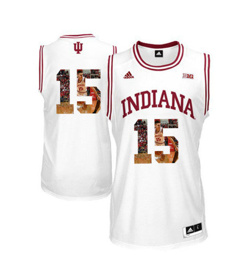 Indiana Hoosiers 15 Zach Mcroberts College Basketball Jersey White 7600 retro stitched fan jersey RTJ5049 image 1
