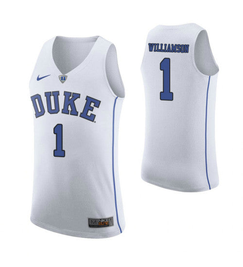 Duke Blue Devils 1 Zion Williamson College Basketball Jersey White retro stitched fan jersey RTJ11609 image 1